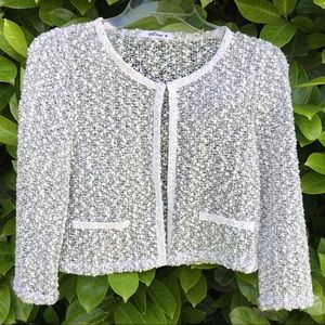 Wall Flower Knit Jacket w/ Silver Threads Girls M